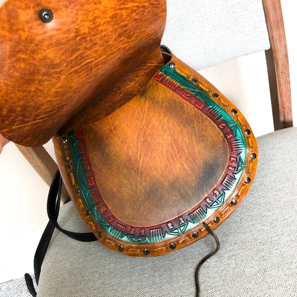 Indigenous Handmade Faux Leather Purse Bag - Picture 5 of 7